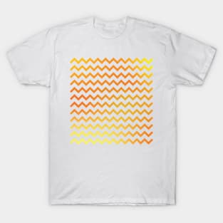 Chevron Stripes Yellow and Orange Golden Gradient T-Shirt